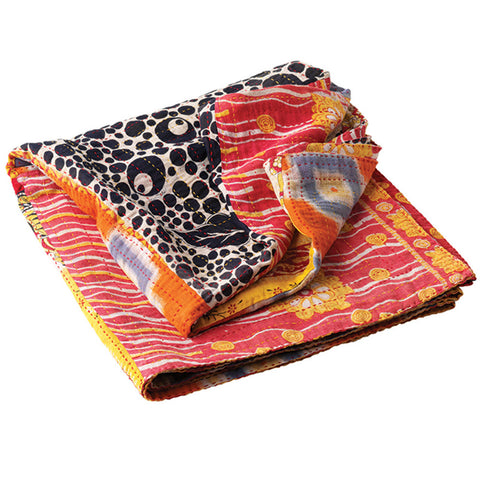 Kantha Patchwork Square Throw
