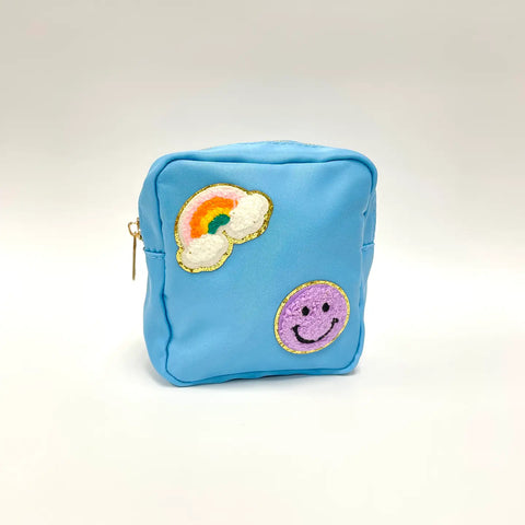 Heart & Happy Pouch w/ Chenille Patches