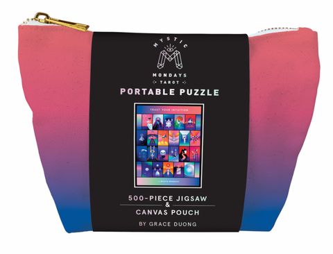 Mystic Mondays Portable Puzzle: 500-Piece Jigsaw & Canvas Pouch
