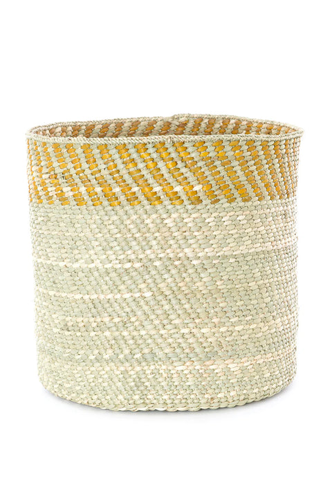 Yellow and Natural Kupanda Iringa Basket