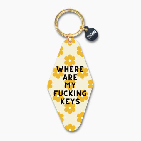 Hot Stamped Motel Keychain