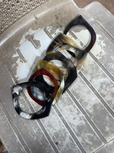 Cow Horn Geometric Bangle (various shapes)