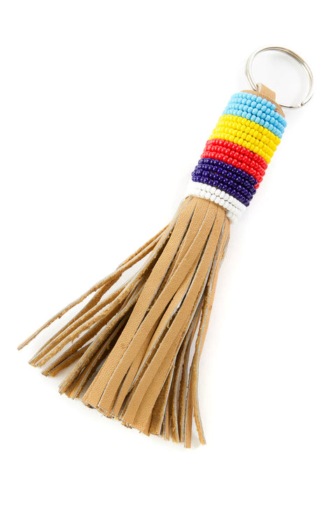 Wayfarer Tassel Key Ring with Beads