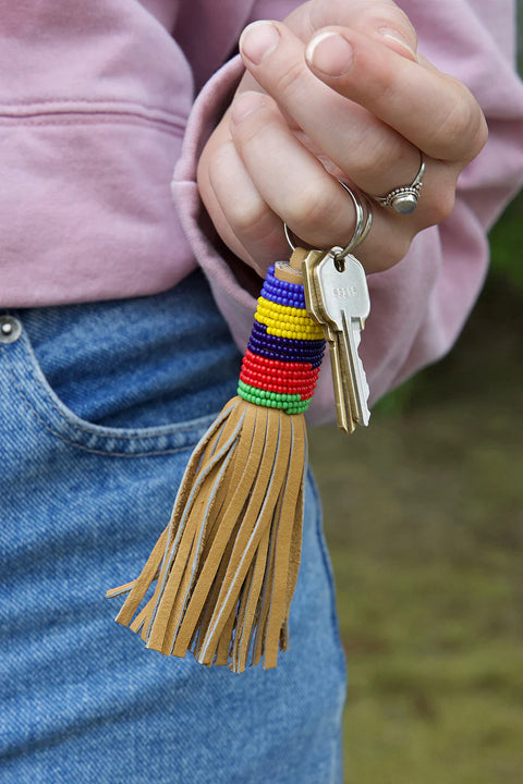 Wayfarer Tassel Key Ring with Beads