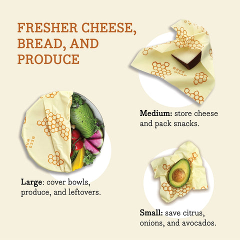 Bee's Wrap: Natural Alternative to Plastic Wrap (3 Wraps)