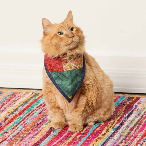 Upcycled Sari & Denim Pet Bandana