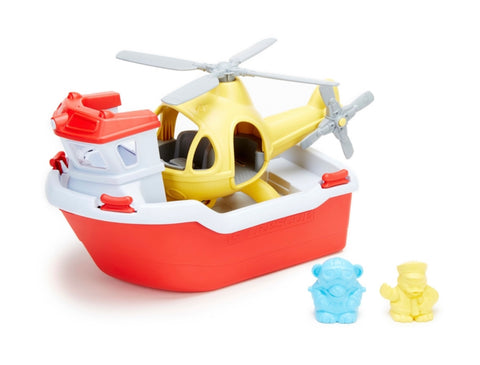 Green Toys Rescue Boat & Helicopter Toy