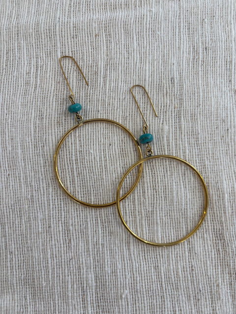 House of Cindimini Brass & Turquoise Daydreamer Earrings