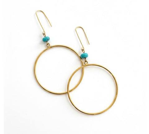House of Cindimini Brass & Turquoise Daydreamer Earrings