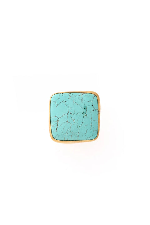 Kenyan Brass and Stone Wayfarer Ring