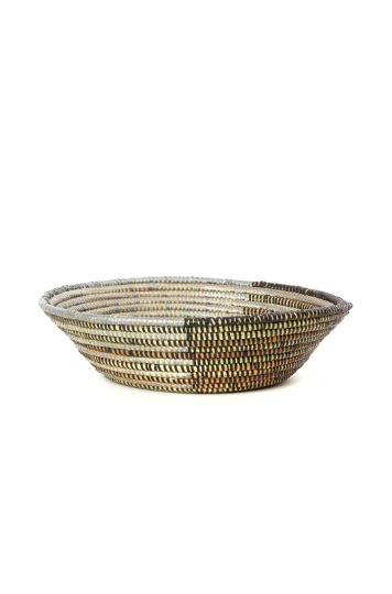 Silver and Black Delta Tabletop Basket