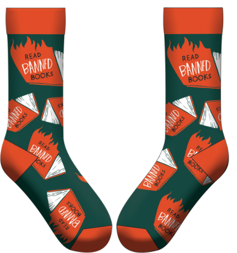 Read Banned Books Socks (Books and Flames)