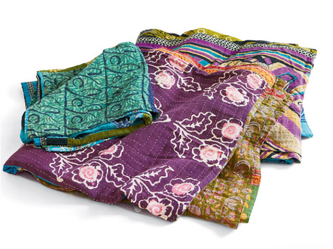 Kantha Patchwork Cool Square Throw