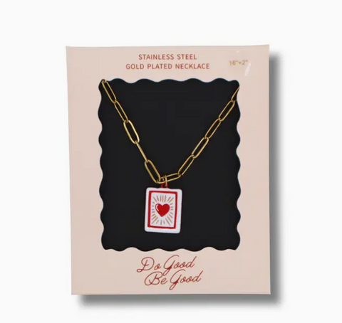 Heart Book Charm Gold Plated Necklace