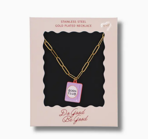 Book Club Charm Gold Plated Necklace