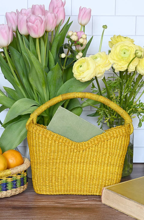 Mini Sunshine Yellow V-Shaped Tote