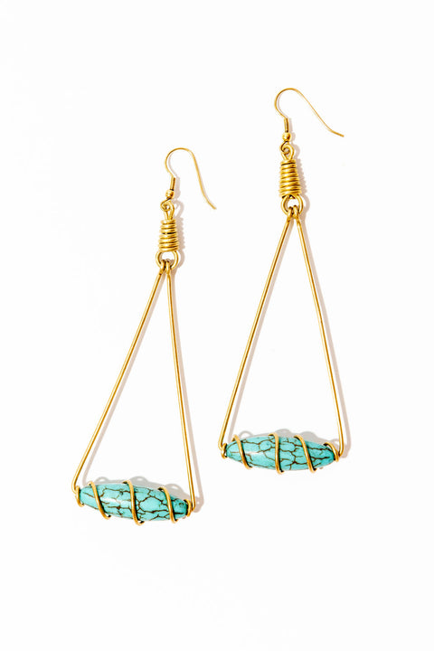 Kenyan Turquoise Drop Earrings