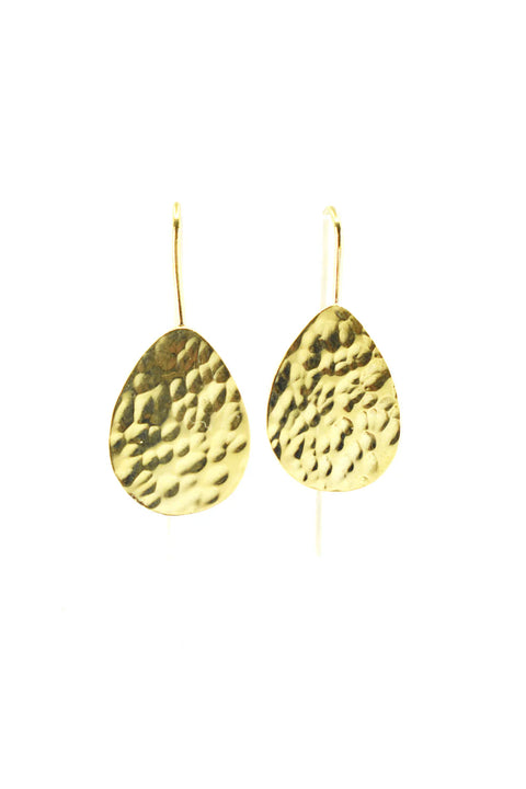 Kenyan Hammered Brass Sundrop Earrings