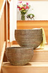 Set of Two Black Deep Nesting Baskets