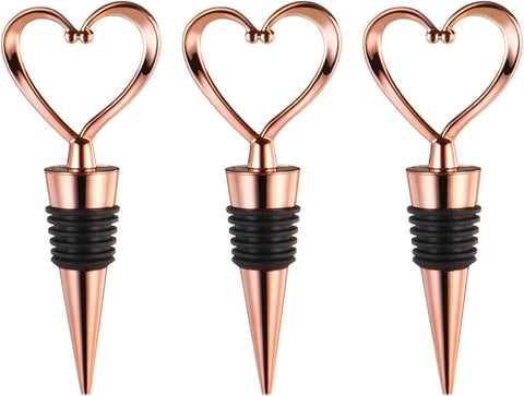 Rose Gold Heart Shaped Wine Stopper