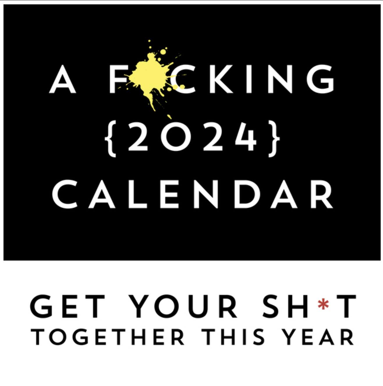 F*cking 2024 Wall Calendar Get Your Sh*t Together This Year Includes